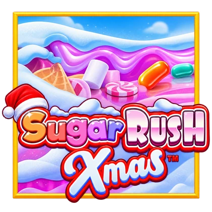 Игровой автомат Sugar Rush Xmas: праздничный логотип слота